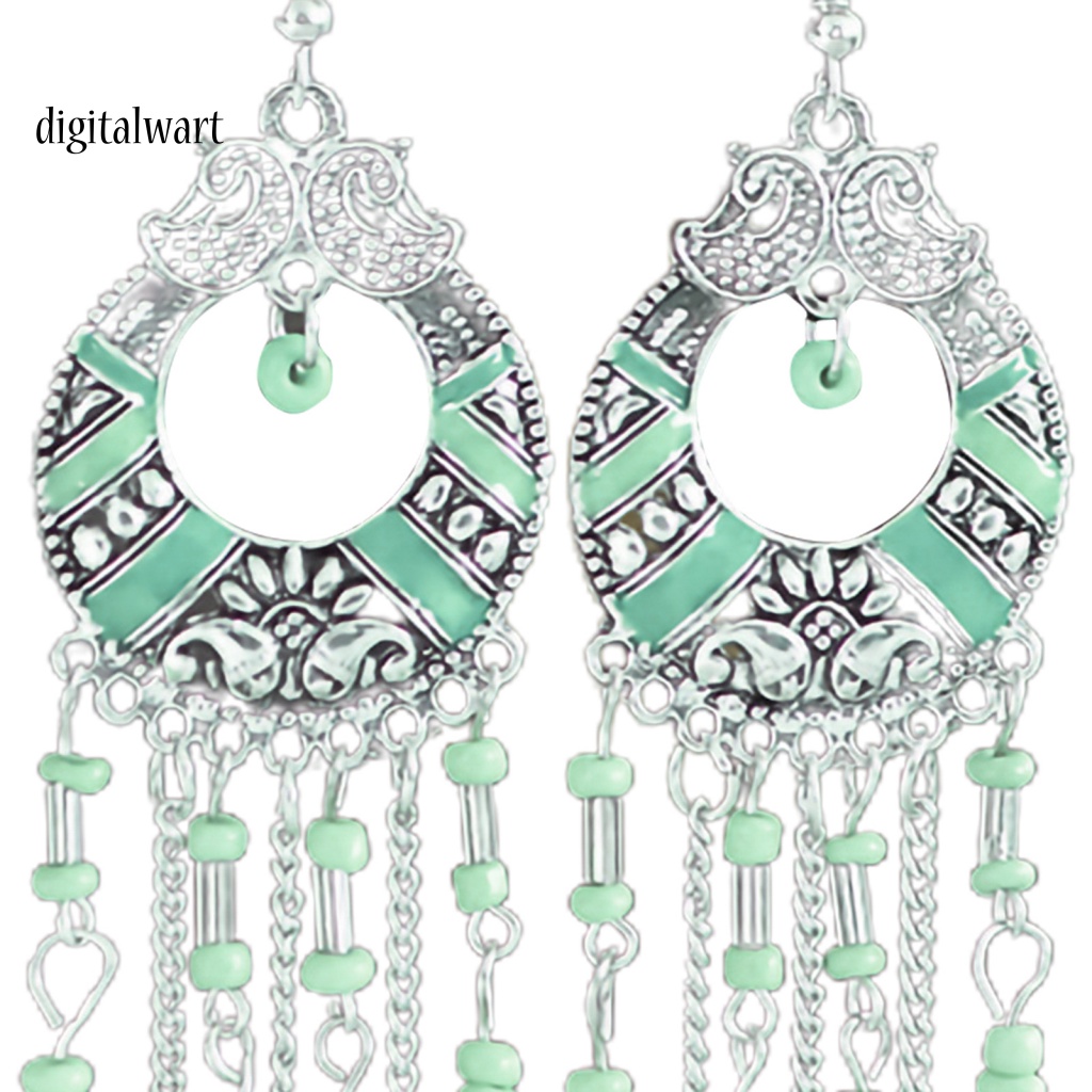 Kỹ Thuật Số| 1 Cặp Bông Tai Móc Tua Rua Đính Đá Phong Cách Bohemian Cổ Điển Thời Trang Dự Tiệc