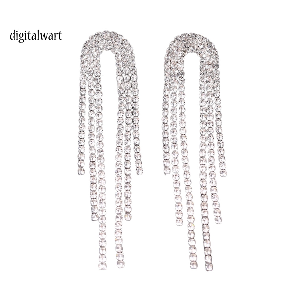 Kỹ Thuật Số| 1 Đôi Bông Tai Tua Rua Đính Đá Lấp Lánh Phong Cách Hàn Quốc