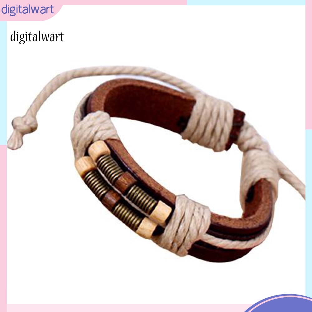 Kỹ Thuật Số| Vòng Tay Da Bện Thời Trang Unisex Cá Tính