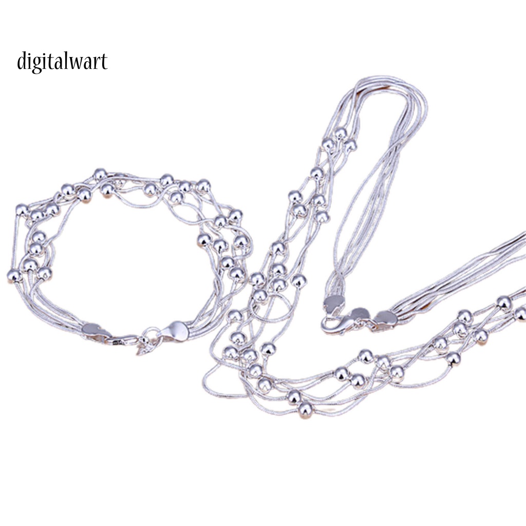 Kỹ Thuật Số| Bộ Vòng Tay / Vòng cổ 5 Hàng Bằng Đồng Tinh Xảo Quyến Rũ Cho Nữ