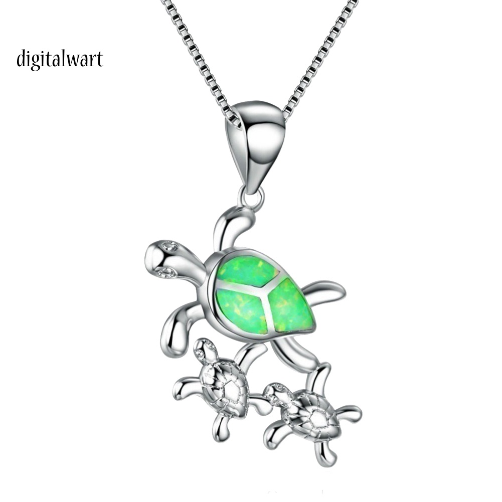 Kỹ Thuật Số| Vòng cổ HợP Kim HìNh RùA ĐíNh NgọC MắT MèO Dễ Thương