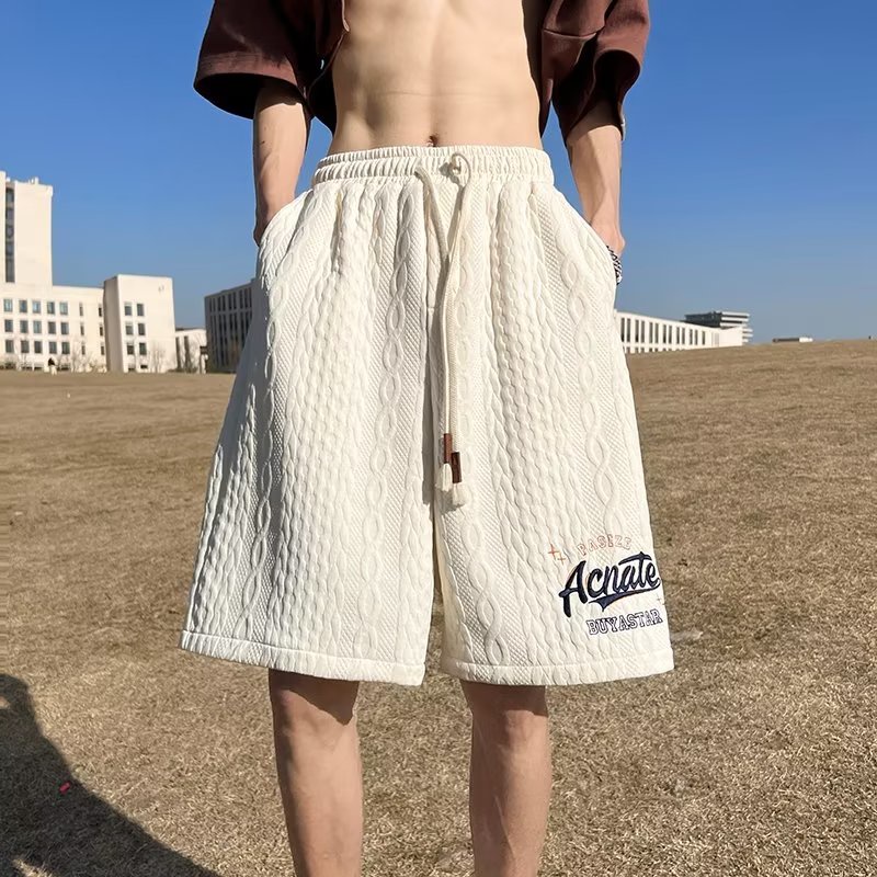 Quần Lửng Ống Rộng Thêu Chữ Phong Cách Nhật Bản Thời Trang Mùa Hè Hàng Mới