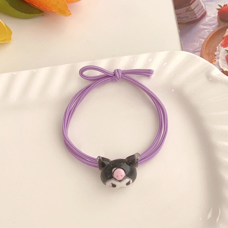 1 Dây Cột Tóc Cao Su Co Giãn In Hình Kuromi Melody Dễ Thương Cho Bé