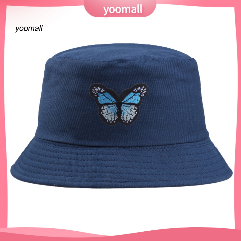 Nón Tai Bèo Chống Nắng Thêu Họa Tiết Bươm Bướm Tinh Tế Thời Trang Cho Cặp Đôi