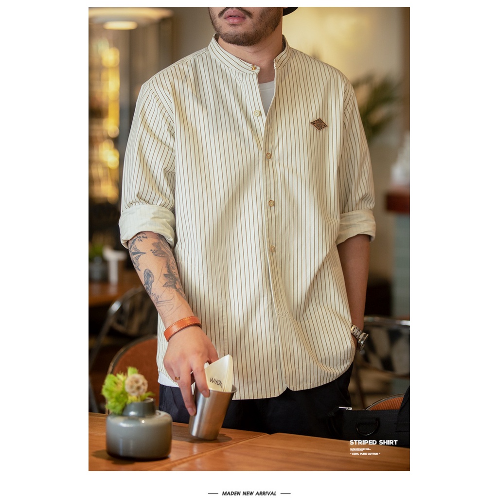 Áo Khoác Bóng Chày Cổ Đứng Dài Tay Dáng Rộng Phối Sọc Thời Trang Mùa Xuân Dành Cho Nam