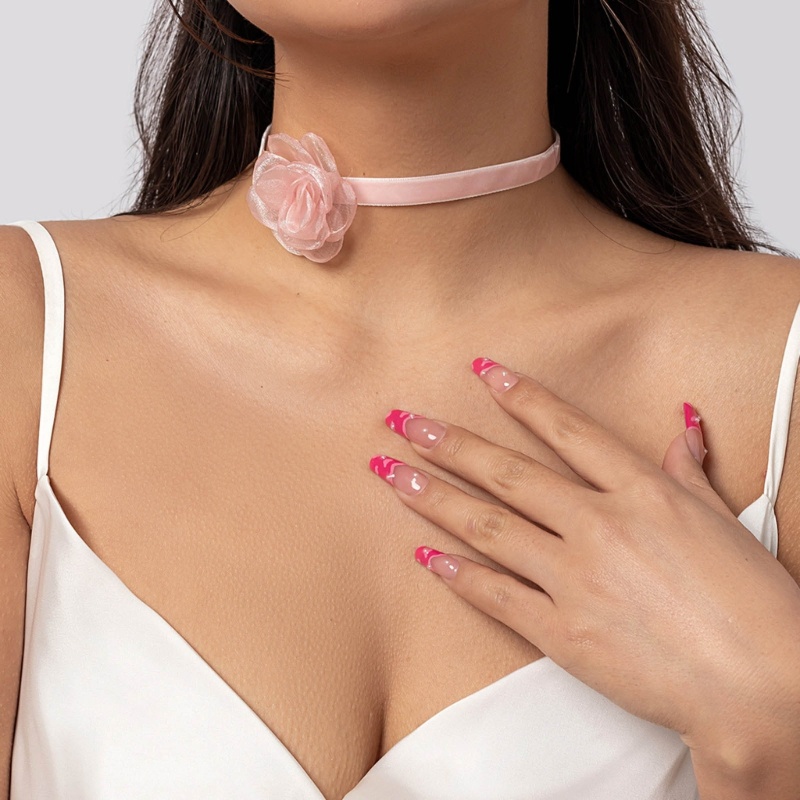 Vòng Cổ Choker Vải Mềm Hình Hoa Thời Trang Cho Nữ