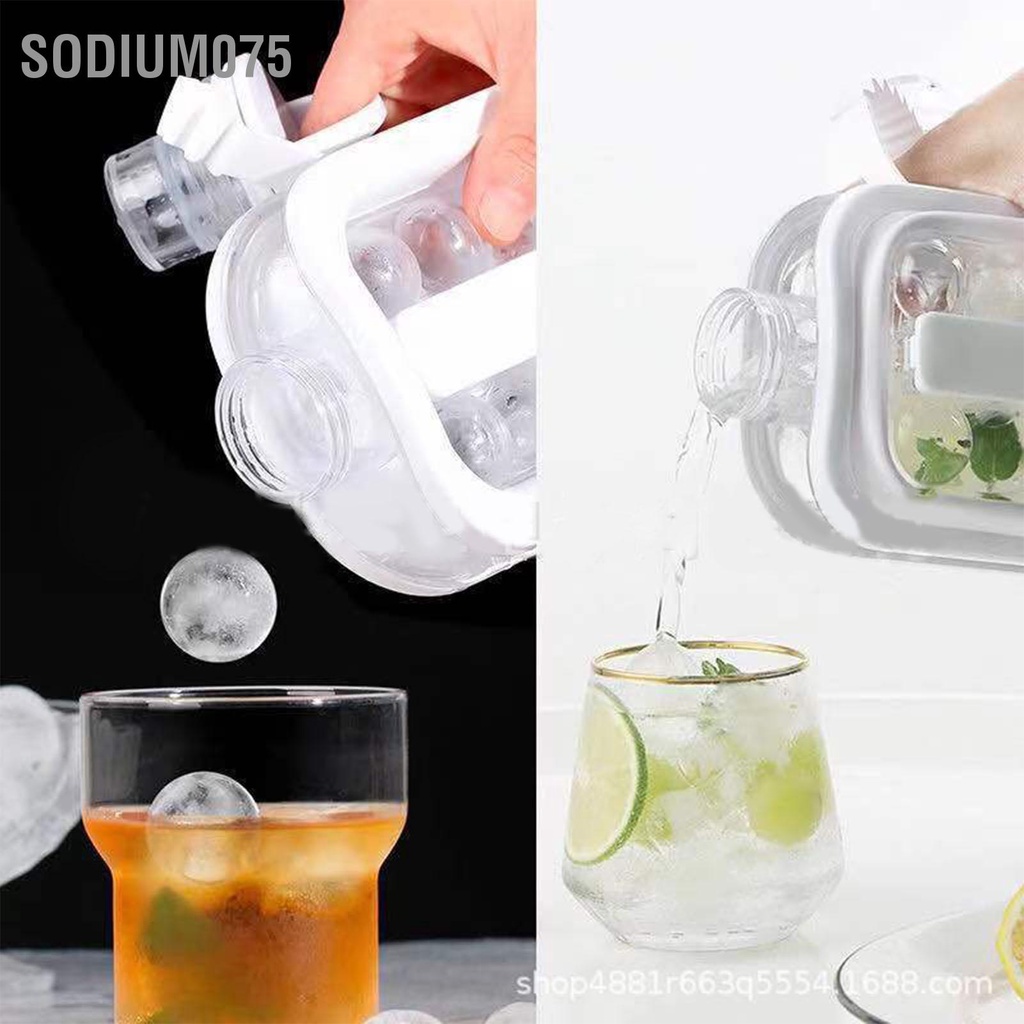 Sodium075 Ấm đun nước làm đá viên 2 trong 1 Khuôn di động Chai có nắp đậy