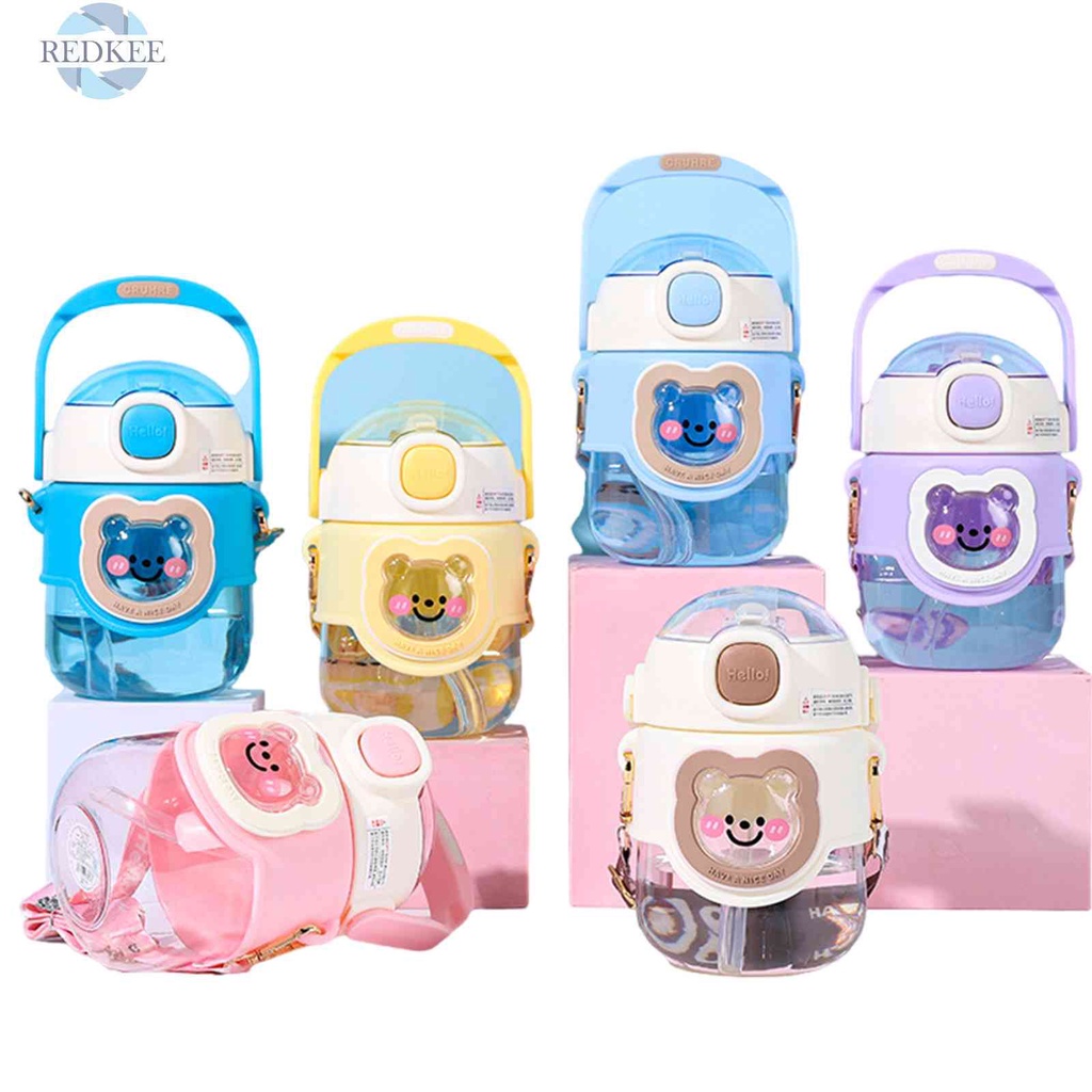 Bình Nước Thể Thao 820ml Họa Tiết Gấu Hoạt Hình Màu Sắc Ngẫu Nhiên