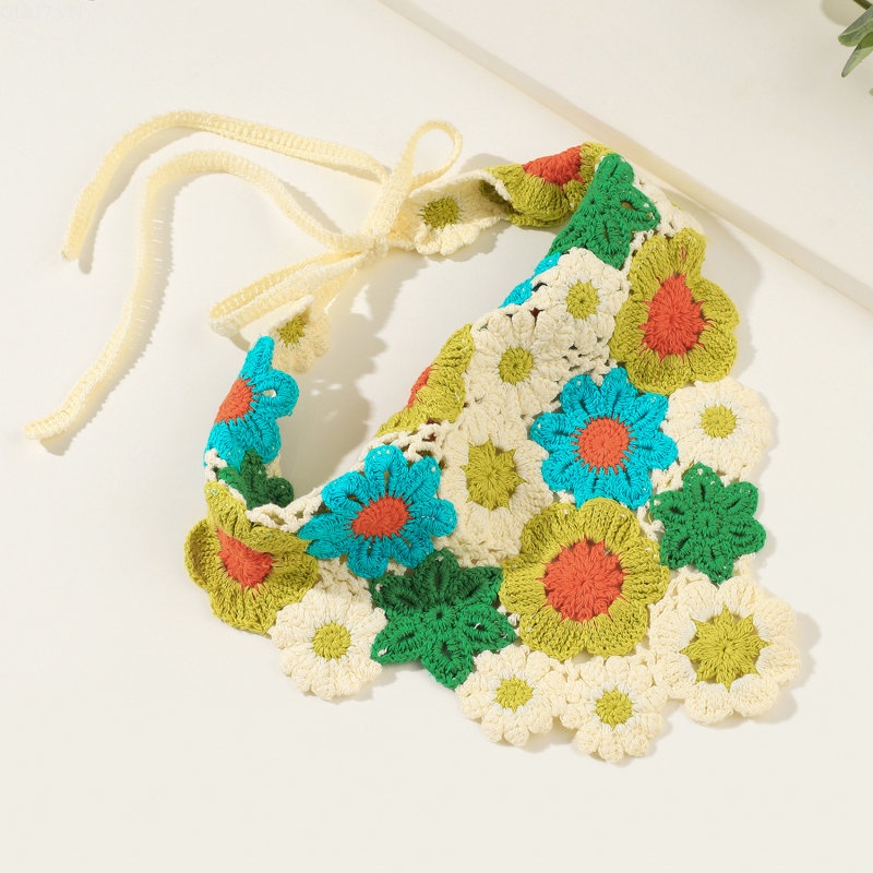 Kẹp Tóc Kiêm Khăn Choàng Cổ Thêu Hoa Thời Trang Nữ