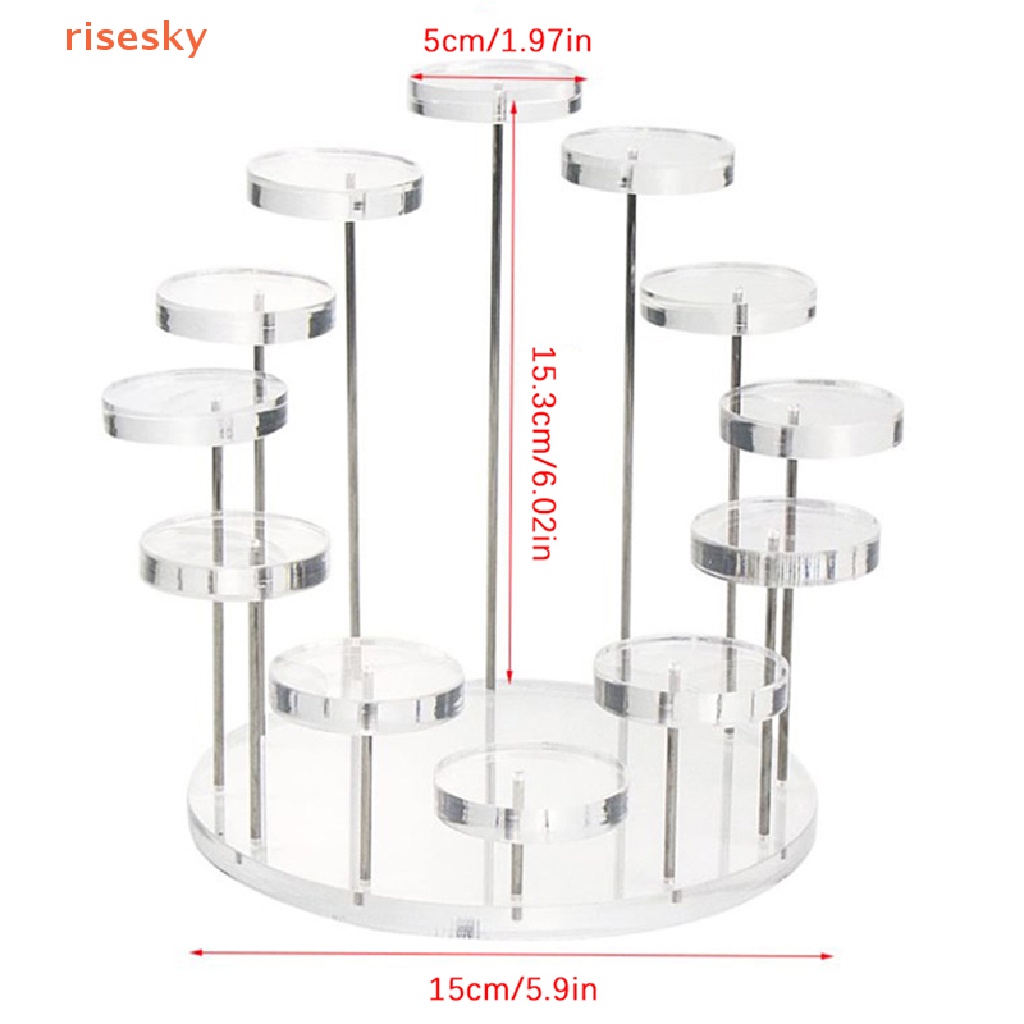 Giá Đỡ Trưng Bày Bánh Cupcake Nhiều Tầng Hình Tròn Bằng Acrylic