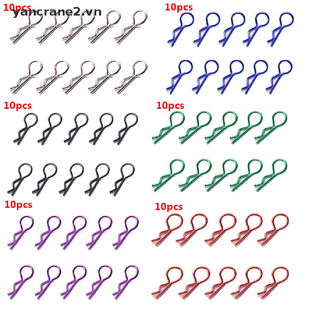 Set 10 Kẹp Chữ R Bằng Thép Không Gỉ Cho Xe Điều Khiển Từ Xa Redcat HSP 1 / 10 {yancrane2.vn}