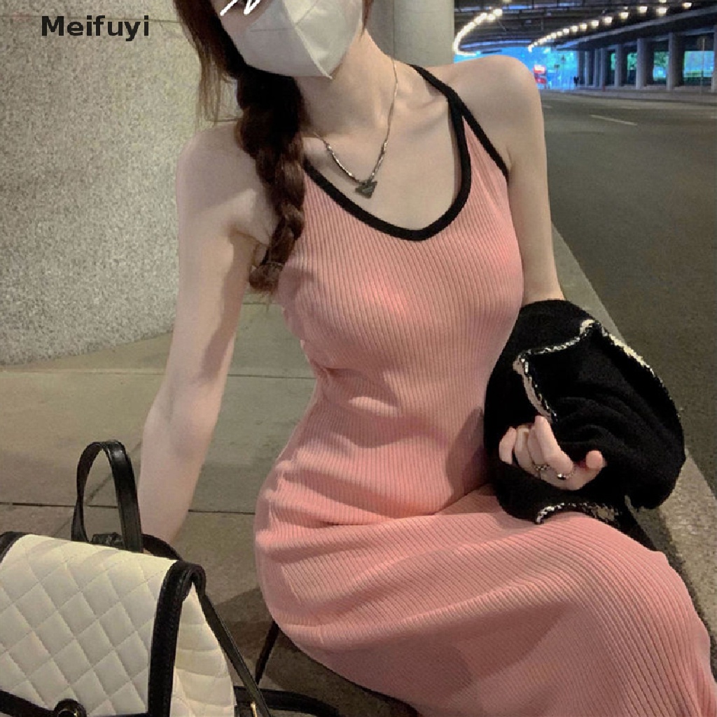 Đầm Hai Dây Cổ Chữ V Hở Lưng Dáng Ôm Thời Trang Mùa Hè 2023 Dành Cho Bạn Nữ