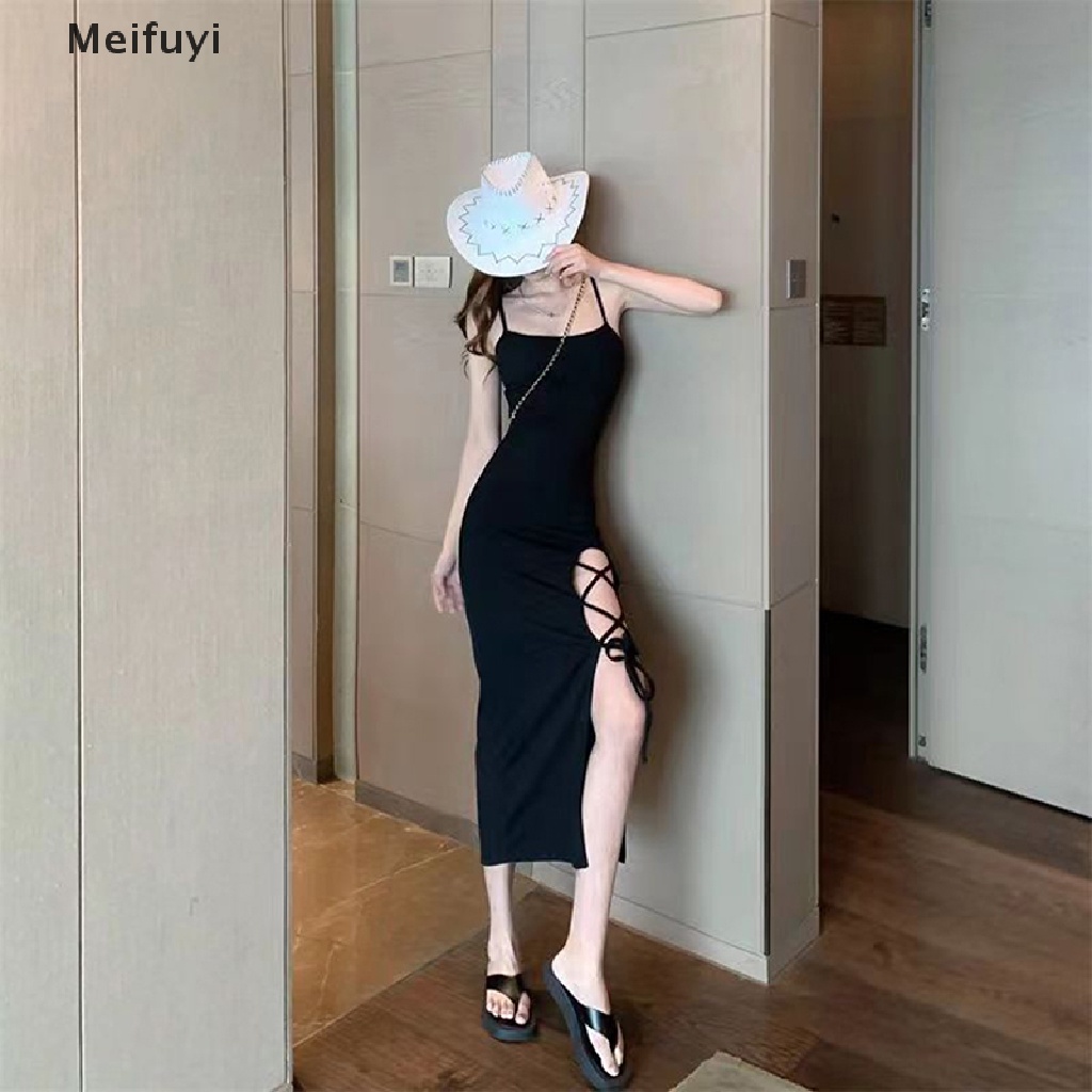 Đầm Hai Dây Màu Trơn Dáng Ôm Gợi Cảm Thời Trang Mùa Hè 2023 Y2K