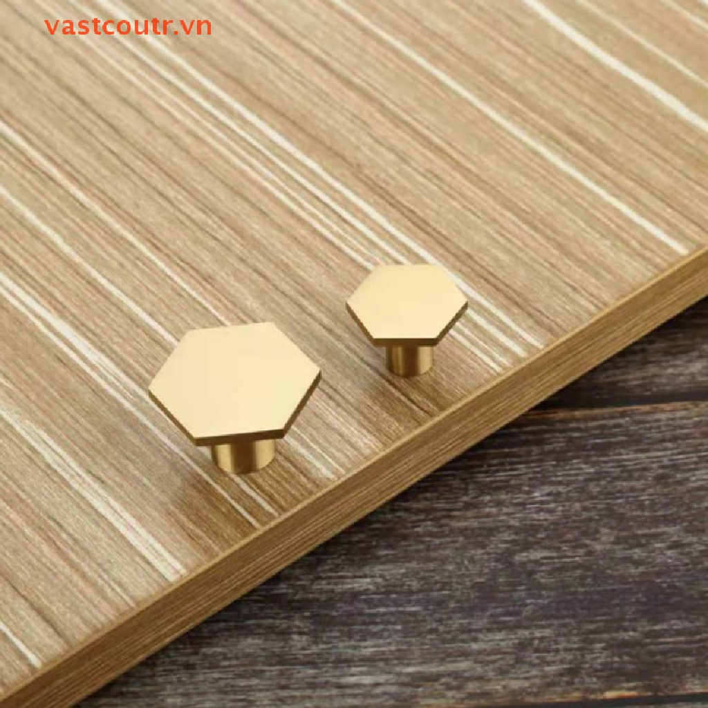 1 Tay Nắm Ngăn Kéo Tủ Bằng Hợp Kim Kẽm Hình Lục Giác Màu Vàng Kim