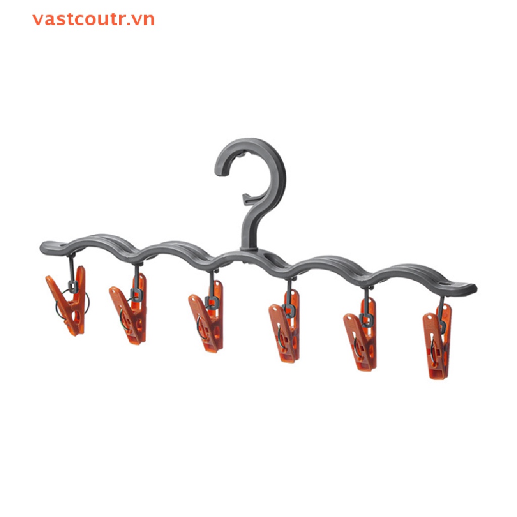Giá Treo Mũ / Vớ 6 Kẹp Tiện Dụng Cho Gia Đình
