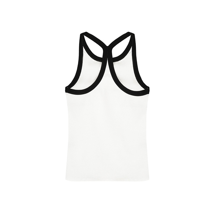 Áo Hai Dây Dệt Kim Màu Trơn RENJIANVSHENG Thời Trang Mùa Hè