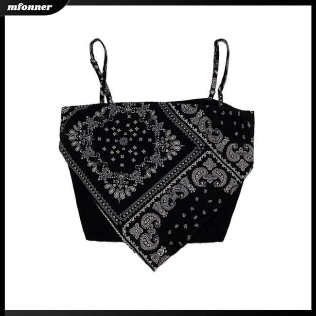 Áo Hai Dây Cổ Yếm Dáng Ngắn In Họa Tiết Caro Phong Cách Retro Quyến Rũ Cho Nữ