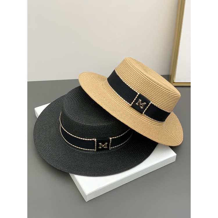 Mũ Cói Đi Biển Phong Cách Anh Quốc Cổ Điển Thời Trang Xuân Hè Cho Nữ