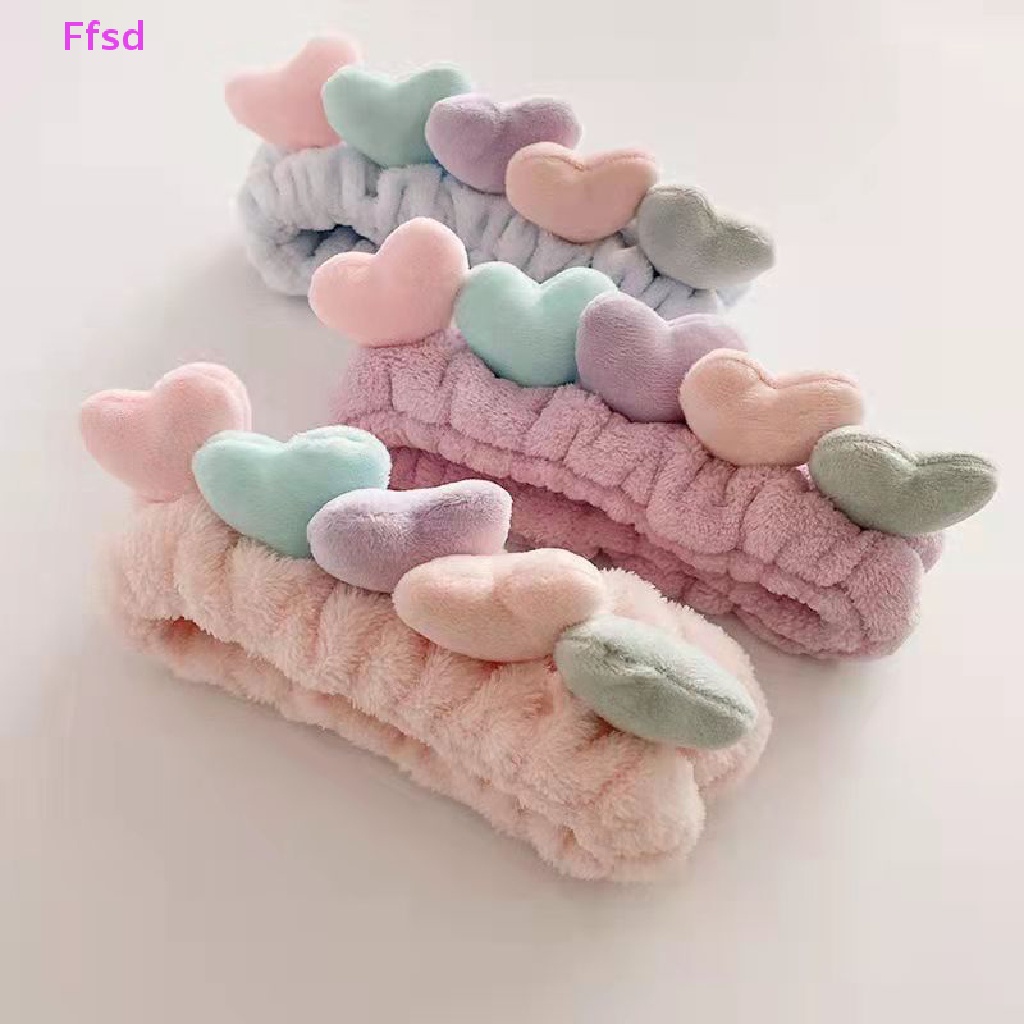 {Ffsd} Băng Đô Cài Tóc Rửa Mặt Đơn Giản Nhiều Màu Sắc Hình Trái Tim Dễ Phối Đồ Cho Nữ * Hàng Bán Chạy