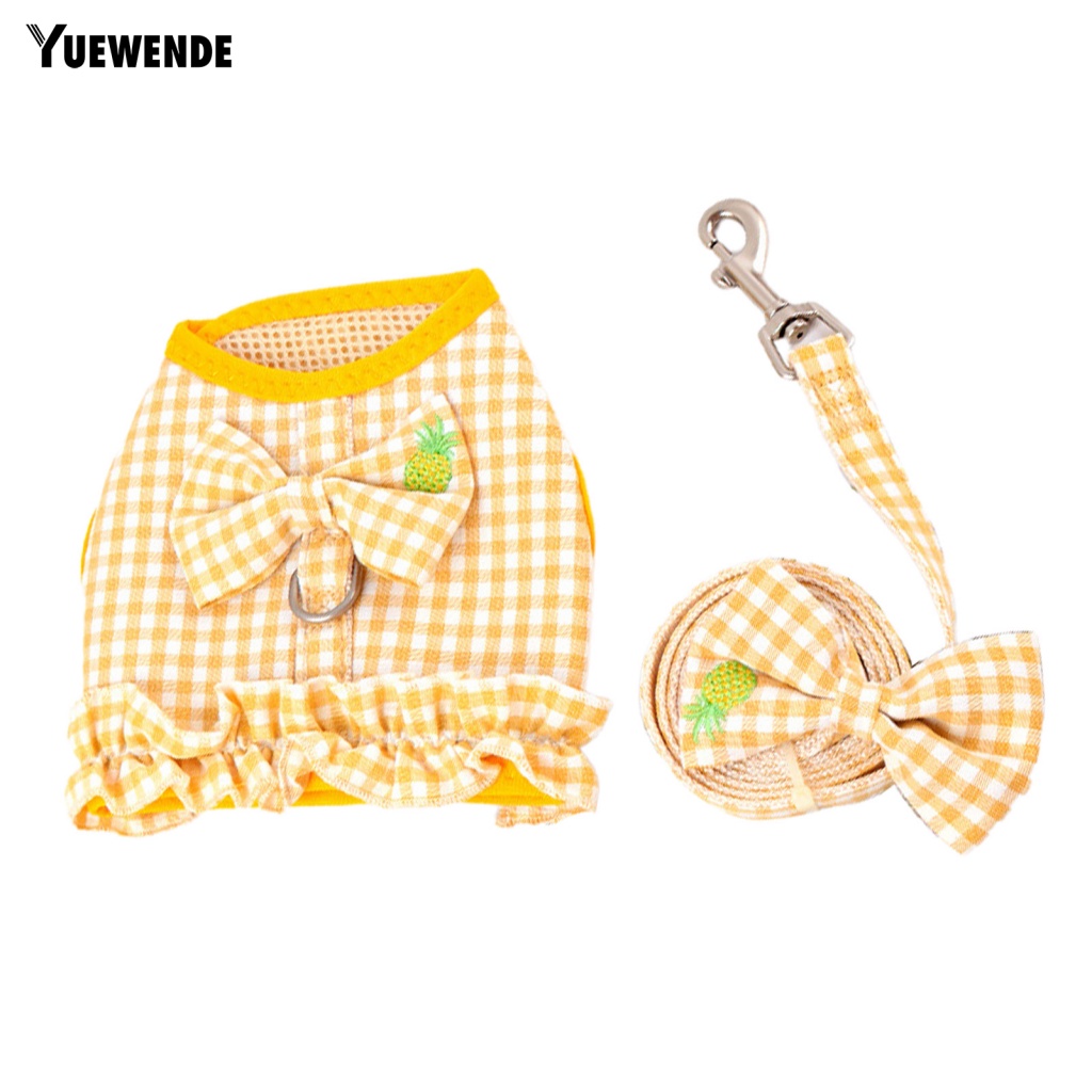 Bộ Áo Vest Và Yếm Dắt Cún Cưng Đi Dạo Họa Tiết Thắt Nơ Ấm Áp Thông Dụng