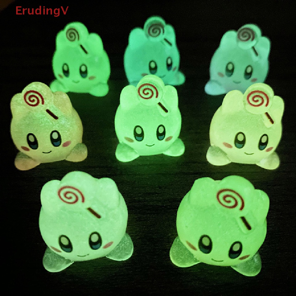 [ErudingV] 1 Mô Hình Đồ Chơi Xe Hơi Kirby Bong Bóng Nhựa Dạ Quang Mini