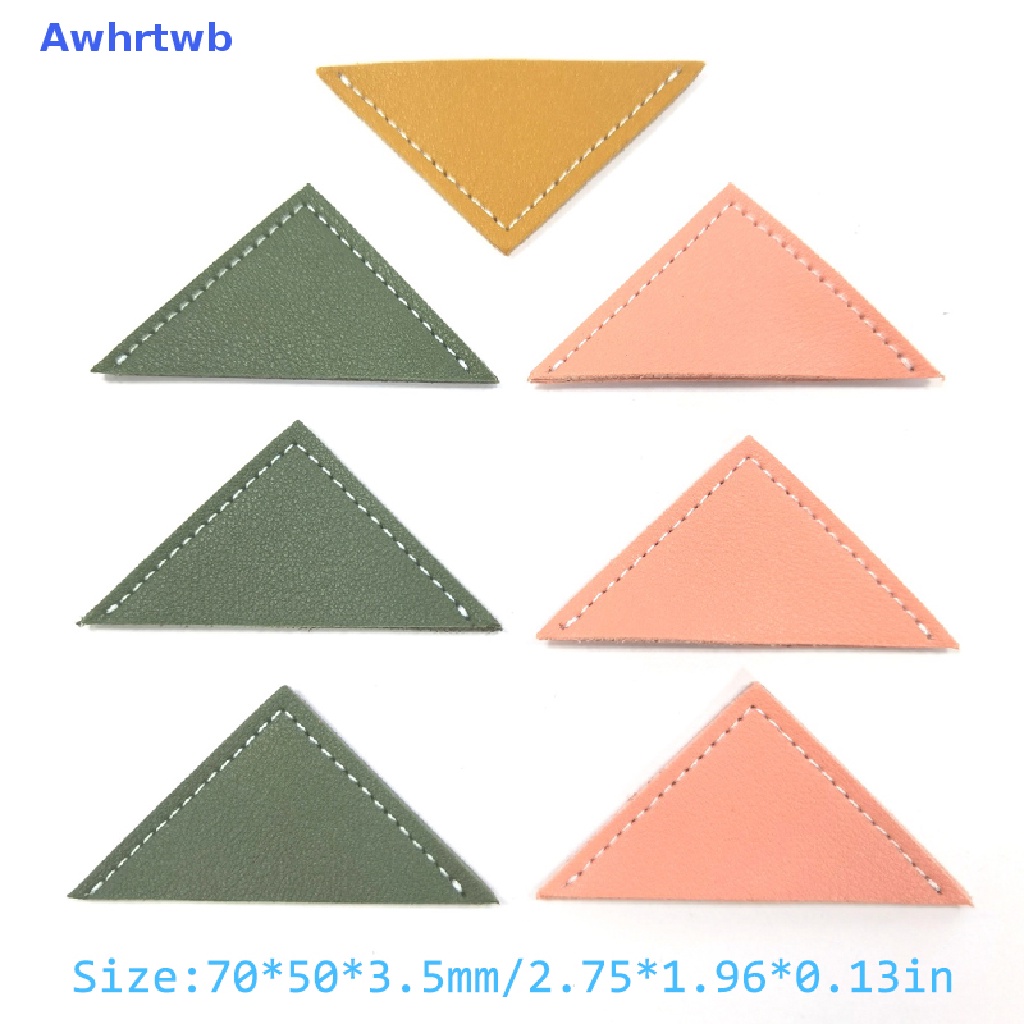 Awhrtwb Kẹp Giấy Đánh Dấu Trang Sách Bằng Da Hình Tam Giác Phong Cách Vintage Mới
