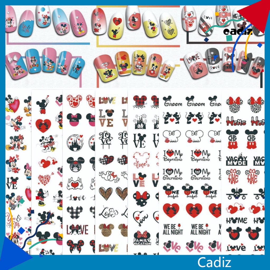 Miếng Dán Trang Trí Móng Tay Tự Dính Họa Tiết Chuột Hoạt Hình Dễ Thương Dùng Một Lần DIY
