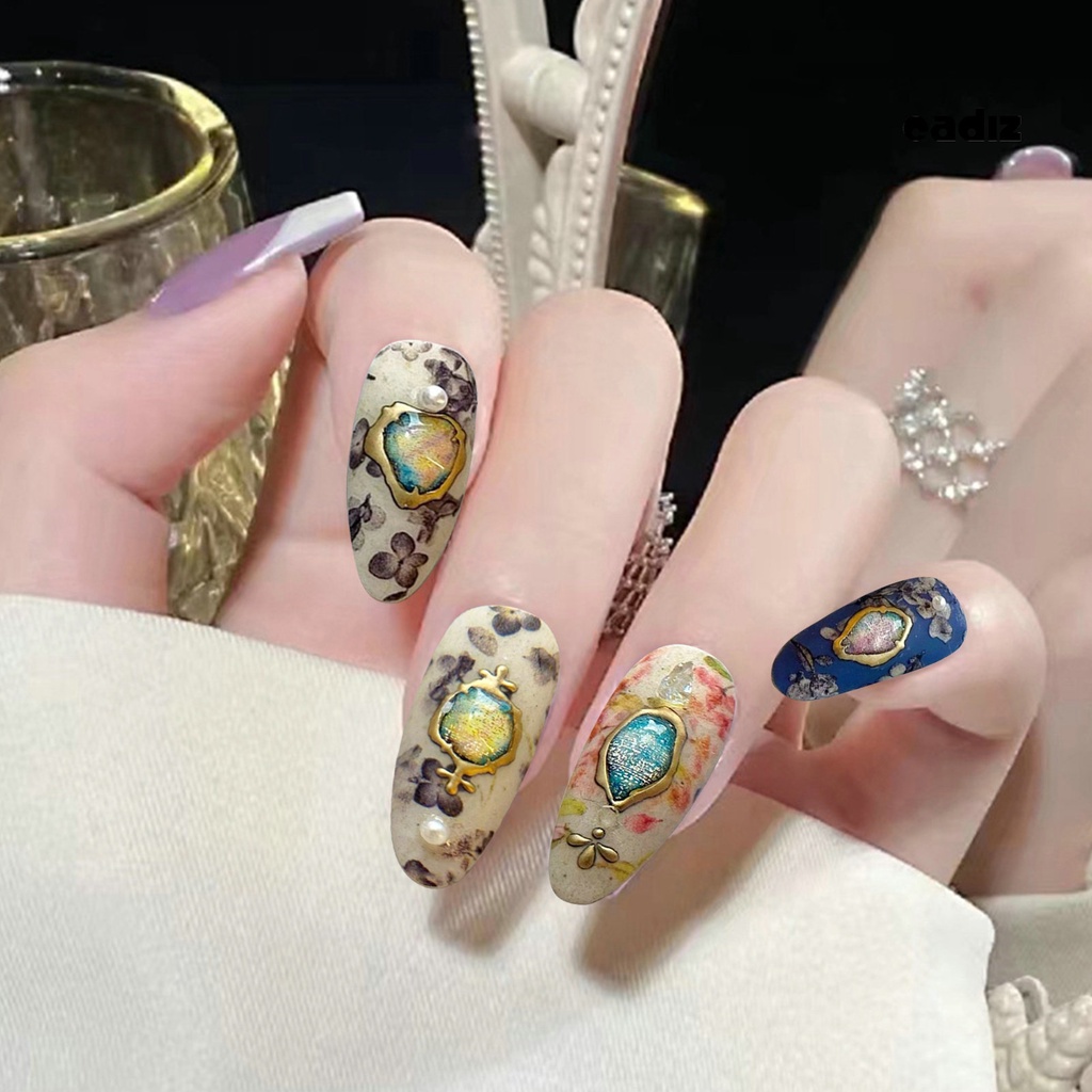 Miếng Dán Trang Trí Móng Tay 5D Khung Phẳng In Nổi Họa Tiết Phong Cách Nhật Bản Cổ Điển DIY