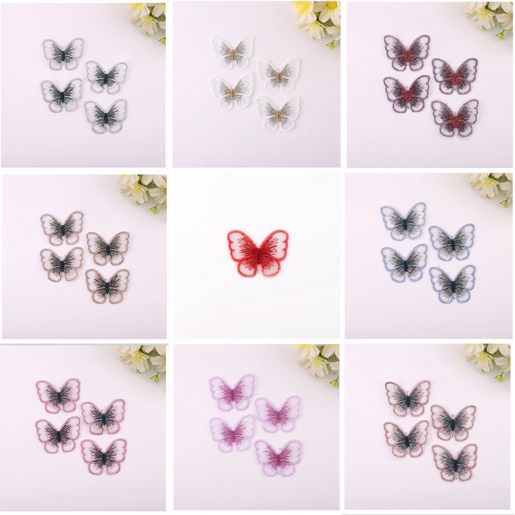 Set 10 Miếng Vá Quần Áo Hình Bướm Nhiều Màu Sắc