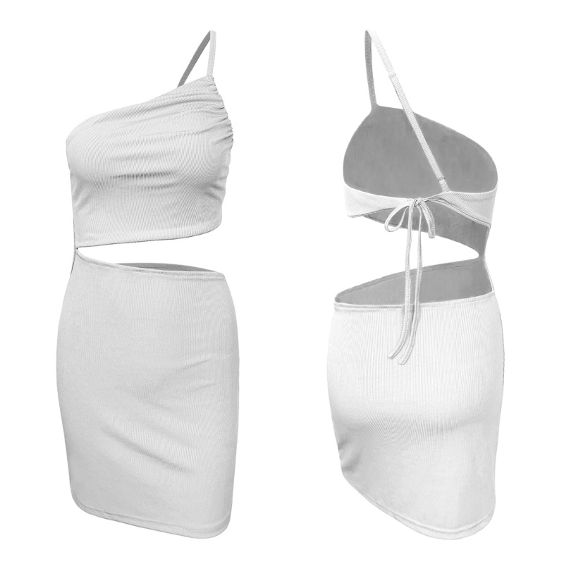 Đầm Hai Dây Hở Lưng Ôm Dáng Phối Dây Rút Thời Trang Mùa Hè Cho Nữ