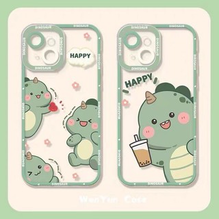 Ốp Điện Thoại Hình Khủng Long Xanh Lá Cho IPhone 14 13 12 11 Pro Max X Xr Xs Max 8 7 6 6s Plus