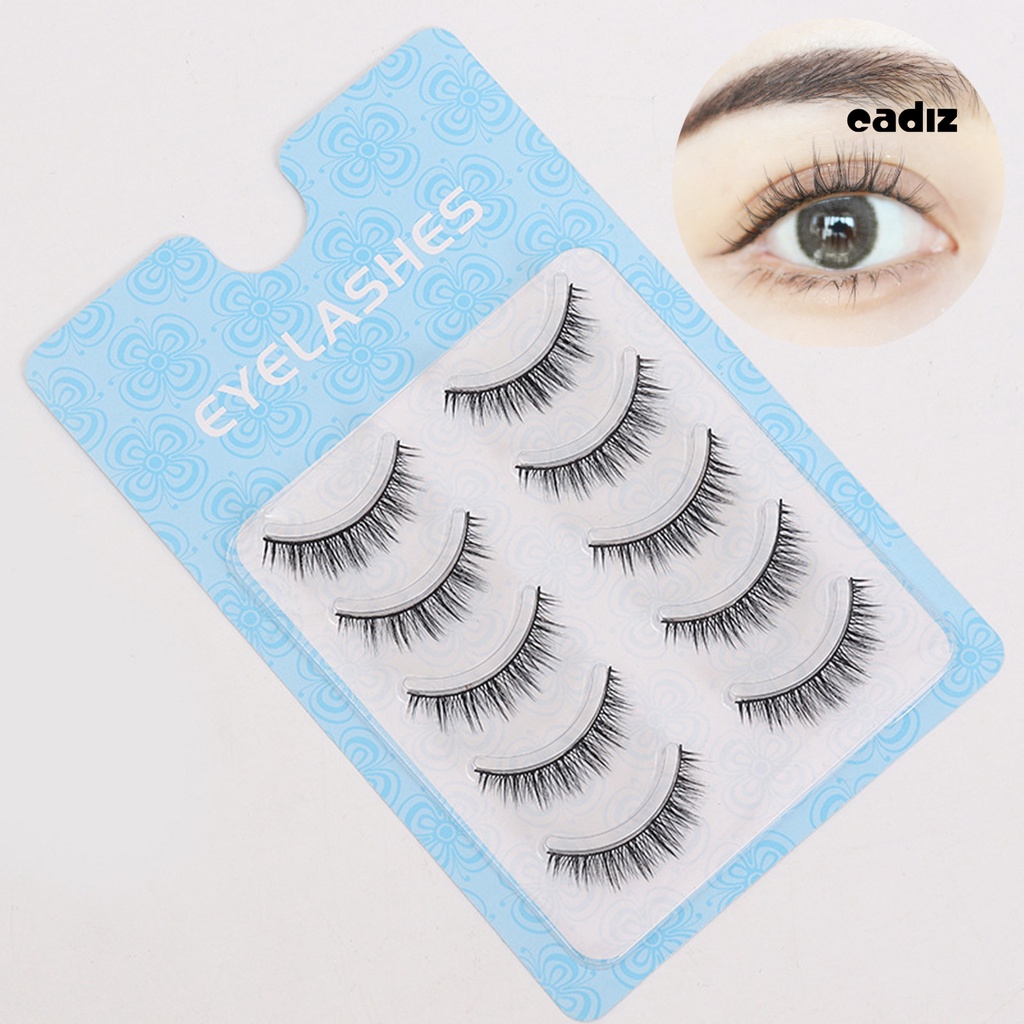 Bộ 5 Cặp Lông Mi Giả Mềm Cong Dày 3D Dùng Trang Điểm Hàng Ngày