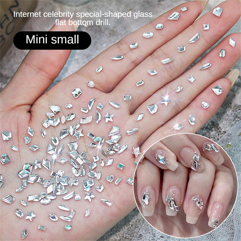 Túi 100 mảnh pha lê kim cương giả 3d ANNIES lấp lánh dùng trang trí móng tay nghệ thuật cho tiệm làm móng