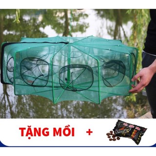Lồng bát giác 8 cửa + tặng mồi dụ tôm,cua,cá