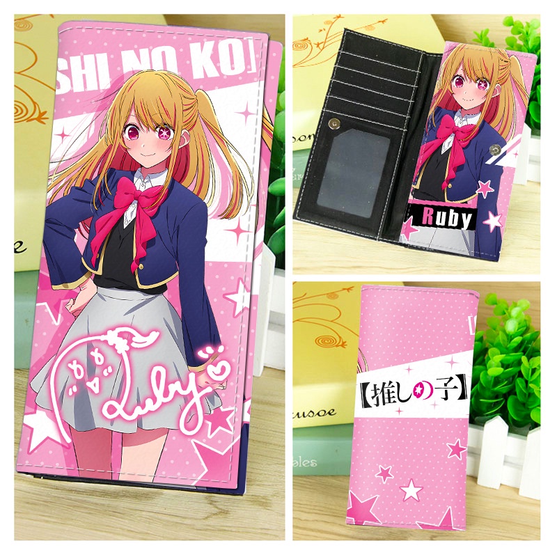 Ví Đựng Tiền Xu Gấp Gọn Phối Khóa Kéo In Hình Anime Oshi no Ko Thời Trang Cho Học Sinh