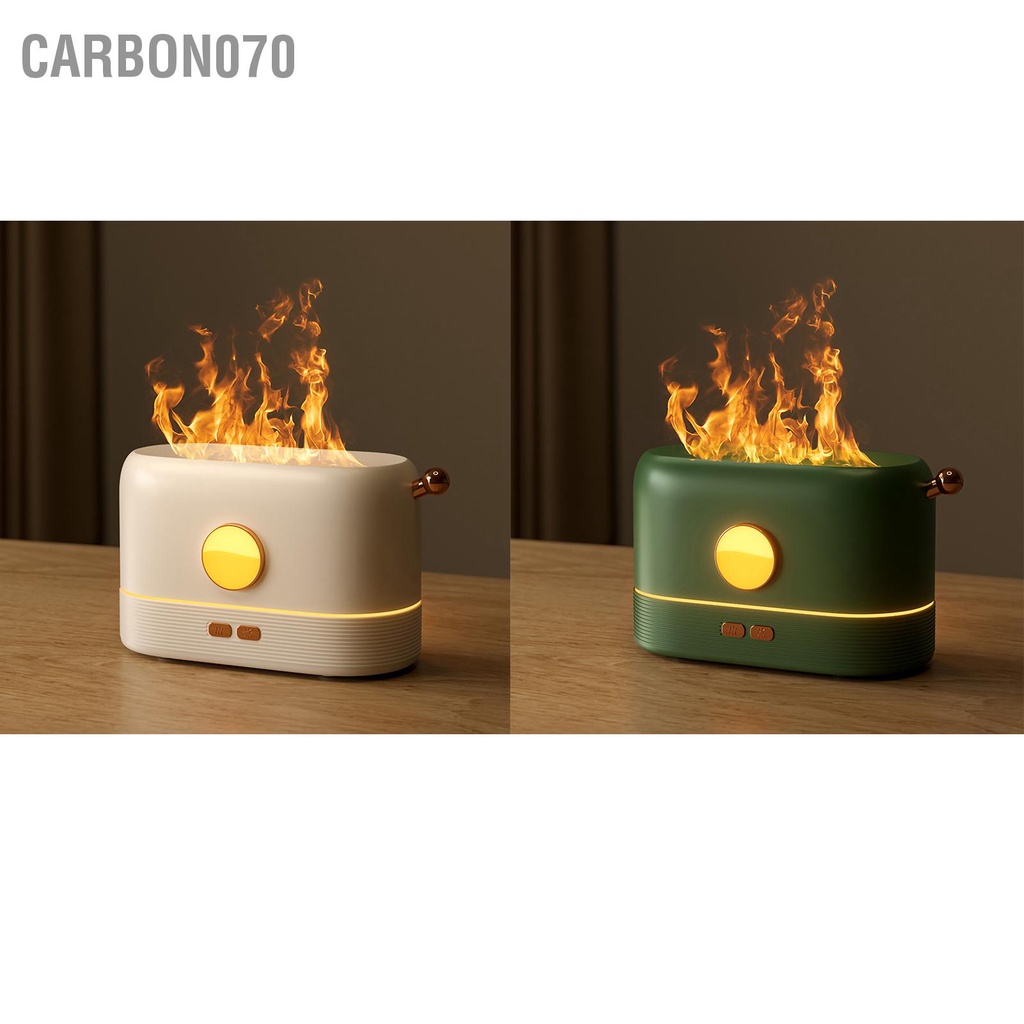 Carbon070 Máy tạo độ ẩm siêu âm ngọn lửa khuếch tán hương thơm tinh dầu với 3 màu điều chỉnh để trang trí nhà cửa