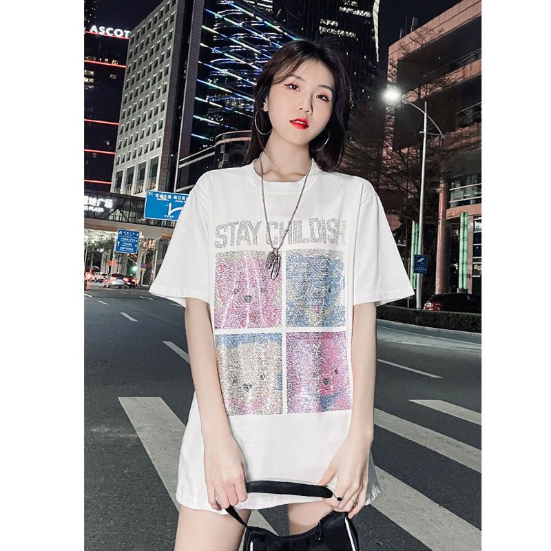 Áo Thun Dáng Rộng Mùa Hè 2023 Cỡ Lớn 2-150kg Phong Cách Mới Cho Nữ