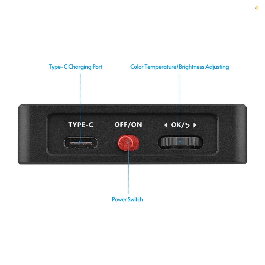 Đèn LED Trợ Sáng Andoer YY202 Bi 2500K-8500K Bằng Hợp Kim Nhôm Nhiều Màu Kèm Pin Đầu Bi Mini Tiện Dụng