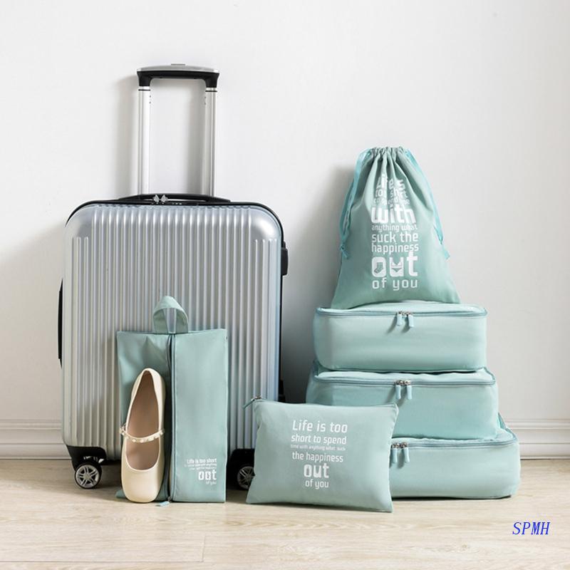 Set 6 Túi Đựng Đồ Trang Điểm / Mỹ Phẩm Chống Thấm Nước Tiện Dụng Khi Đi Du Lịch