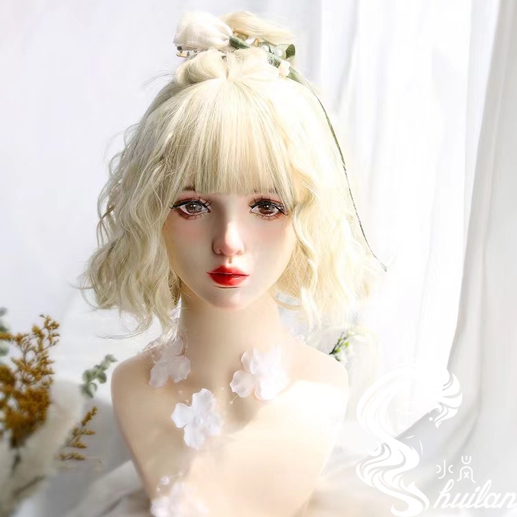 Bộ Tóc Giả Ngắn Xoăn Phong Cách Lolita Thời Trang Cho Nữ