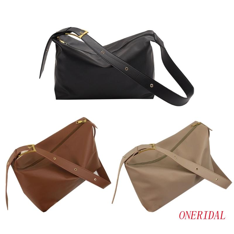 Túi Đeo Chéo Bằng Da PU Màu Trơn Có Khóa Kéo Thời Trang Mùa Đông Dành Cho Nữ