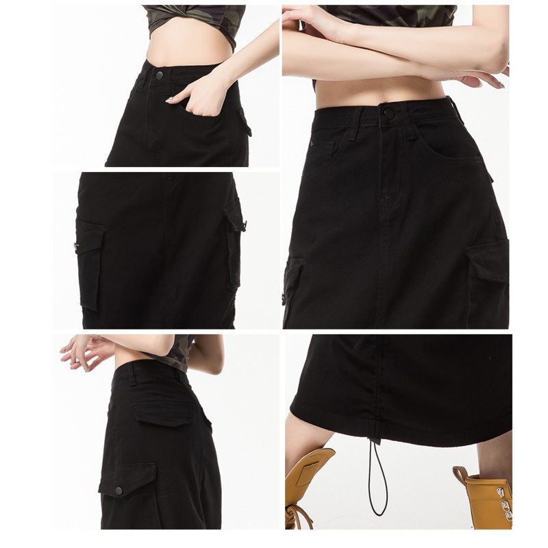 Chân Váy Lưng Cao Thời Trang RENJIANVSHENG Hàn Quốc Dành Cho Nữ