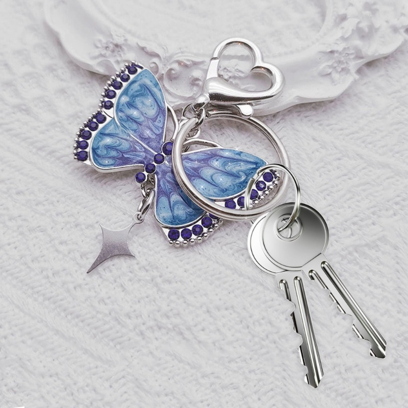 Móc Khóa Kim Loại Y2k Hình Ngôi Sao / Bướm Thời Trang Cho Cặp Đôi