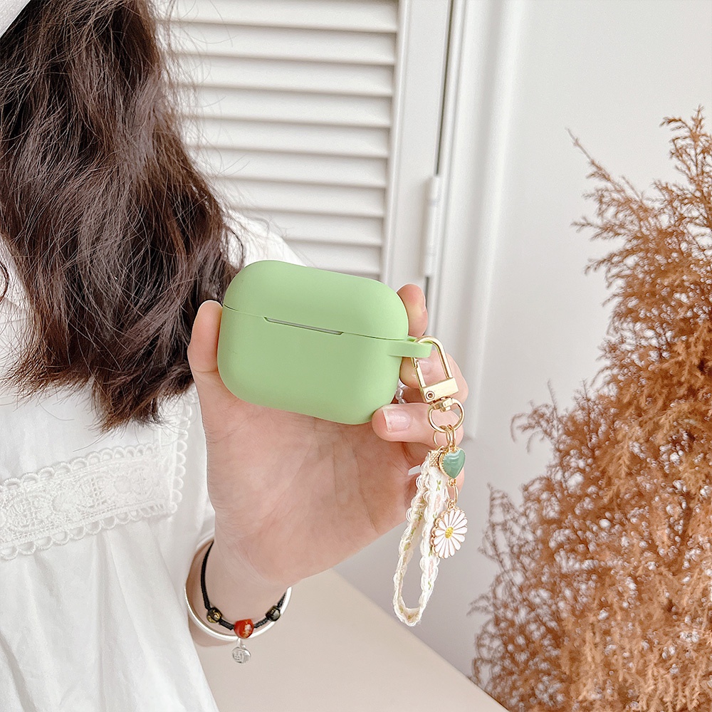 Ốp Điện Thoại Silicon Cứng Mặt Nhám Hình Hoa Cúc Cho Airpods 1 / 2 / 3 / pro2