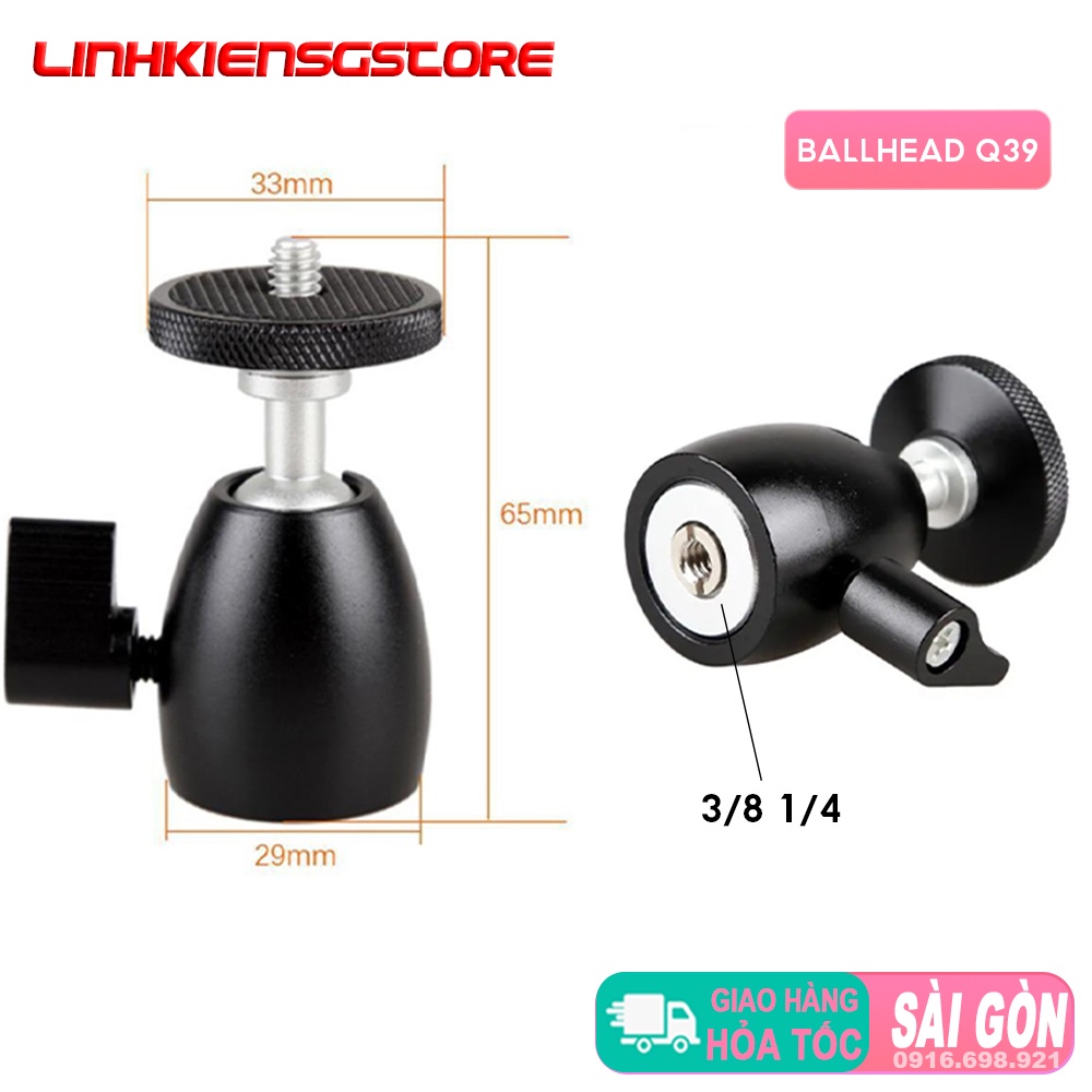 BI CẦU Ball Head REN 3/8 1/4 Q-39 hợp kim nhôm quay 360 toàn cảnh Gía Đỡ cho máy ảnh DSLR & máy ảnh kỹ thuật số