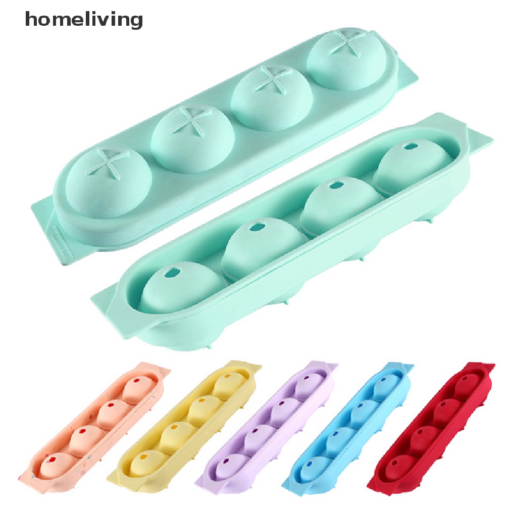 1 Khuôn Làm Đá Viên 4 Ngăn Bằng Silicone DIY