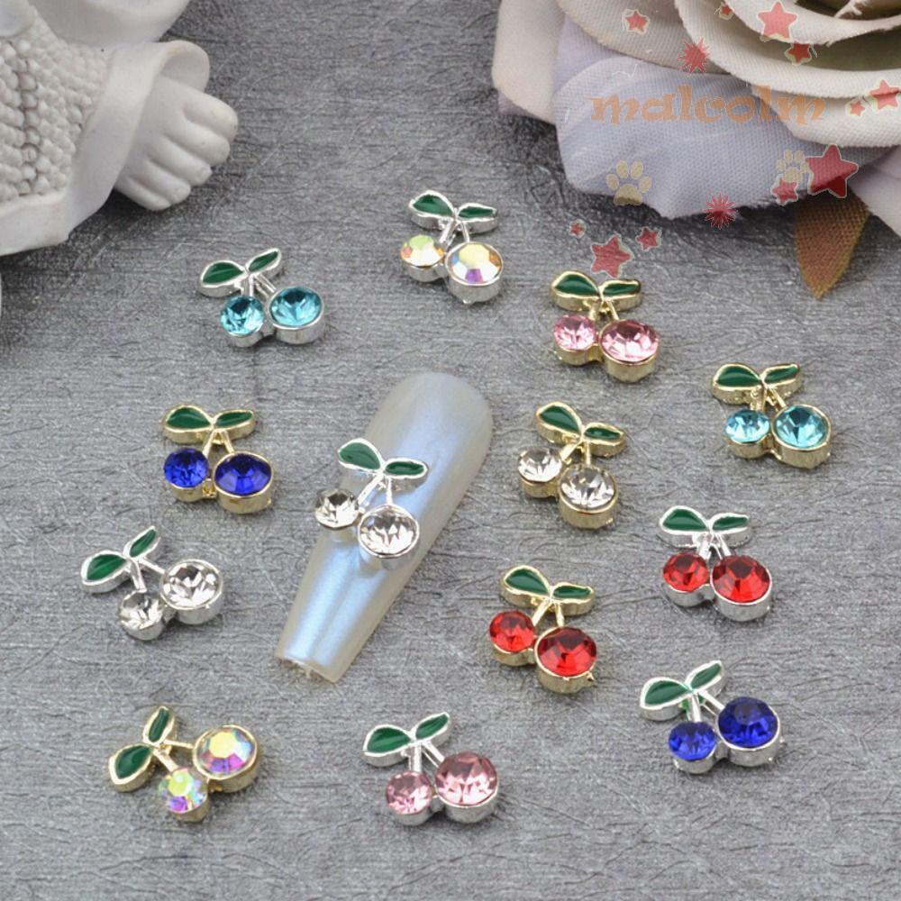 Miếng Dán Trang Trí Móng Tay 3D DIY|Phụ Kiện Trang Trí Móng Tay Bằng Hợp Kim Họa Tiết Cherry Nhiều Màu Xinh Xắn