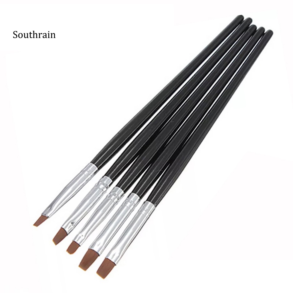 Set 5 Cọ Vẽ Móng Nghệ Thuật Bằng Gỗ Và Kim Loại Không Phai Màu Thời Trang Cho Nữ