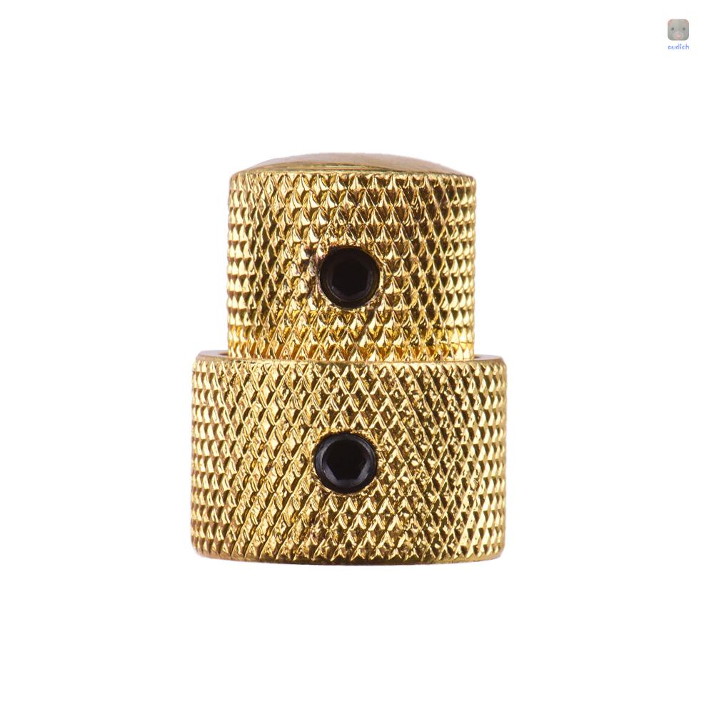 Bộ 2 Nút Vặn Điều Khiển Âm Lượng Kép Màu Vàng Kim Cho Đàn Guitar Điện Bass