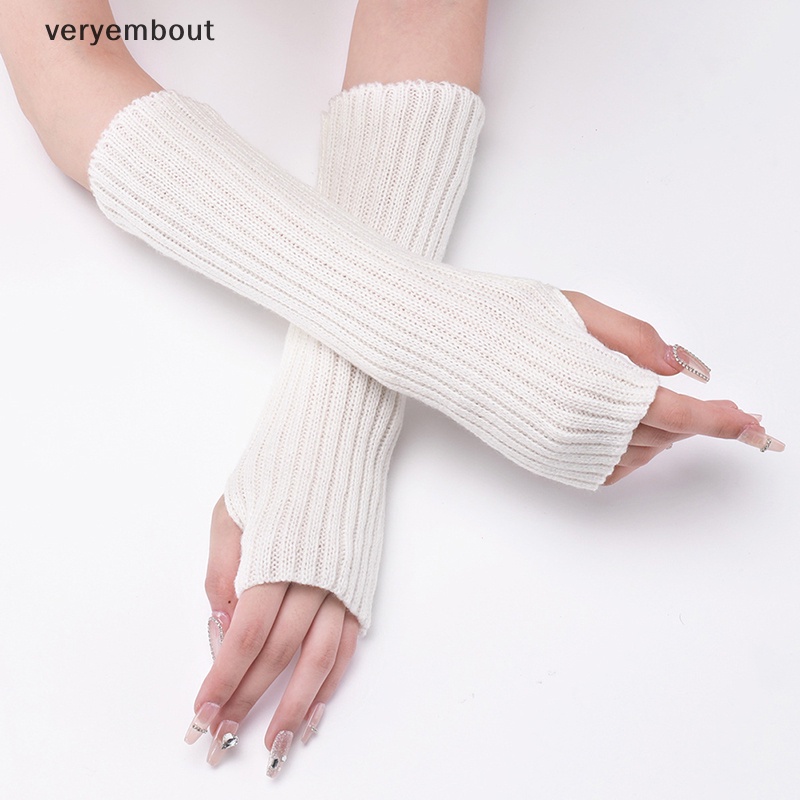 Ut Mới Găng Tay Dệt Kim Hở Ngón Giữ Ấm Cánh Tay Mắt Cá Chân Phong Cách Anime Harajuku Đáng Yêu Cho Nữ n